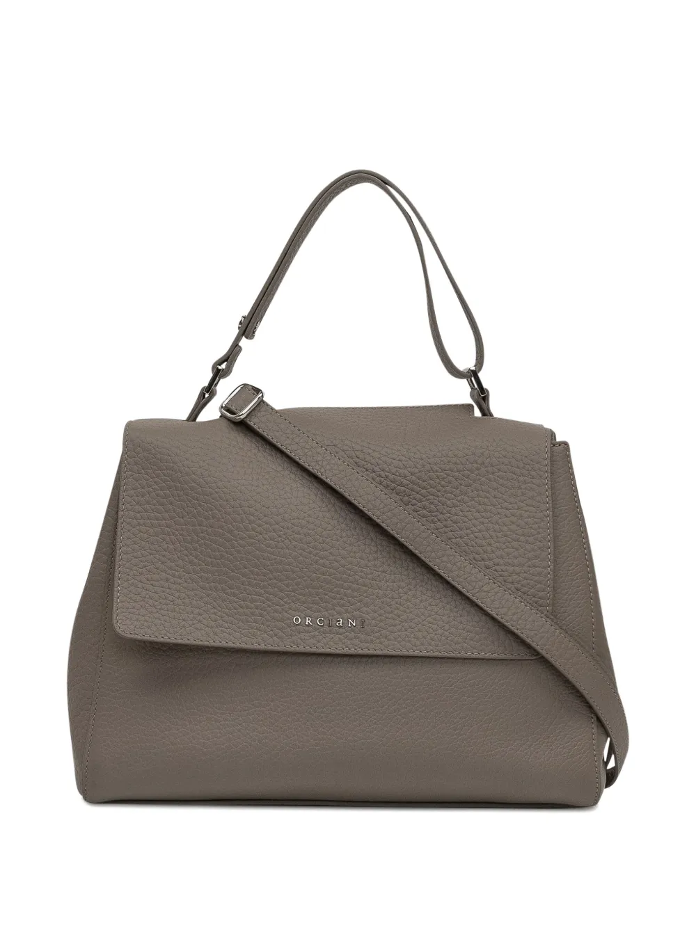 Orciani Medium Sveva Soft Pebble-grain Tote Bag In Brown
