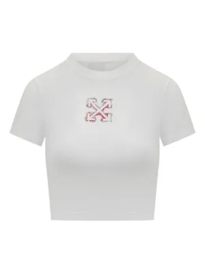 【Off-White / オフホワイト】リブ クロップド Tシャツ Off-White / オフホワイト】リブ クロップド Tシャツ