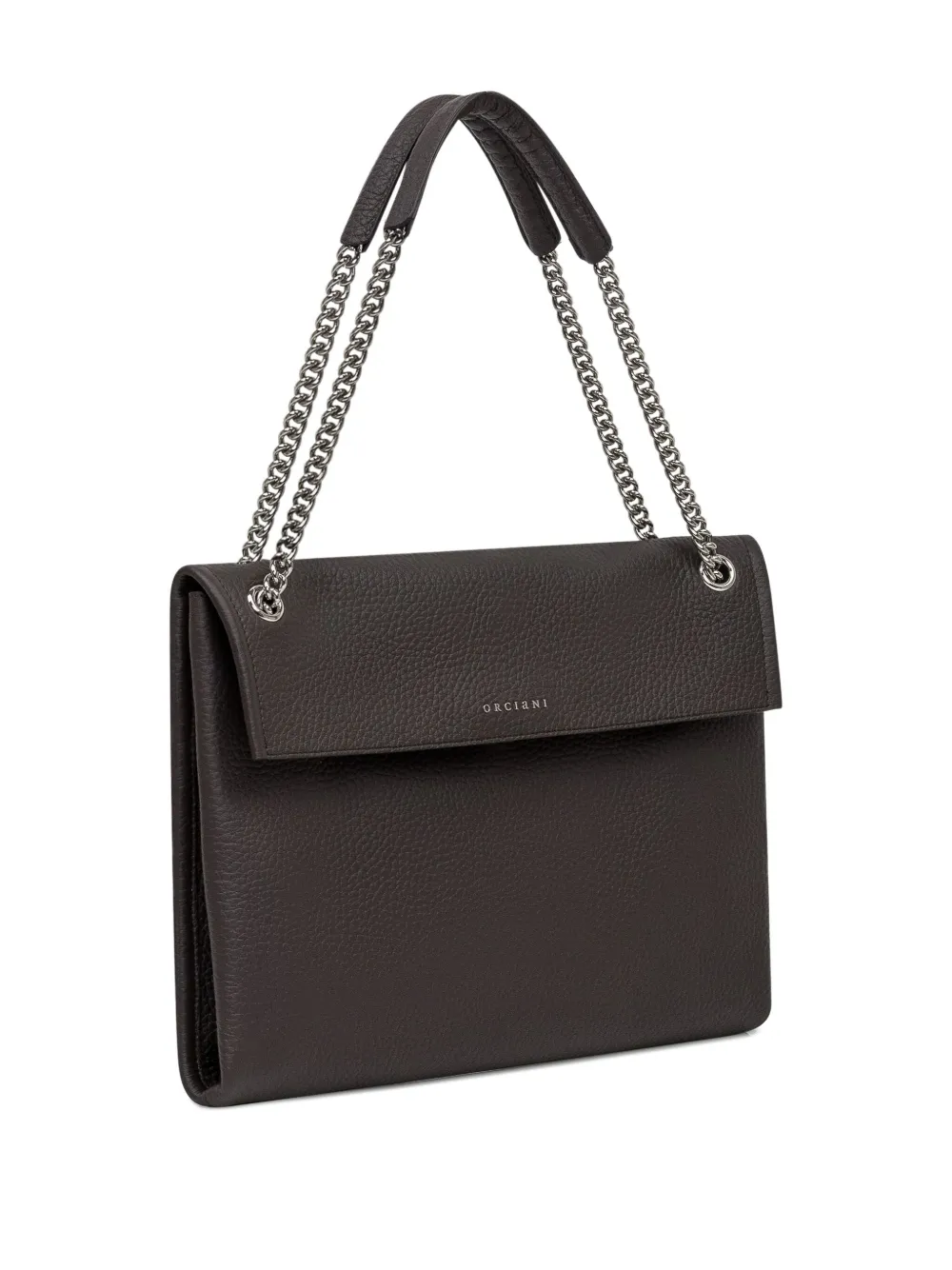 Orciani Chain-strap Leather Shoulder Bag In Brown