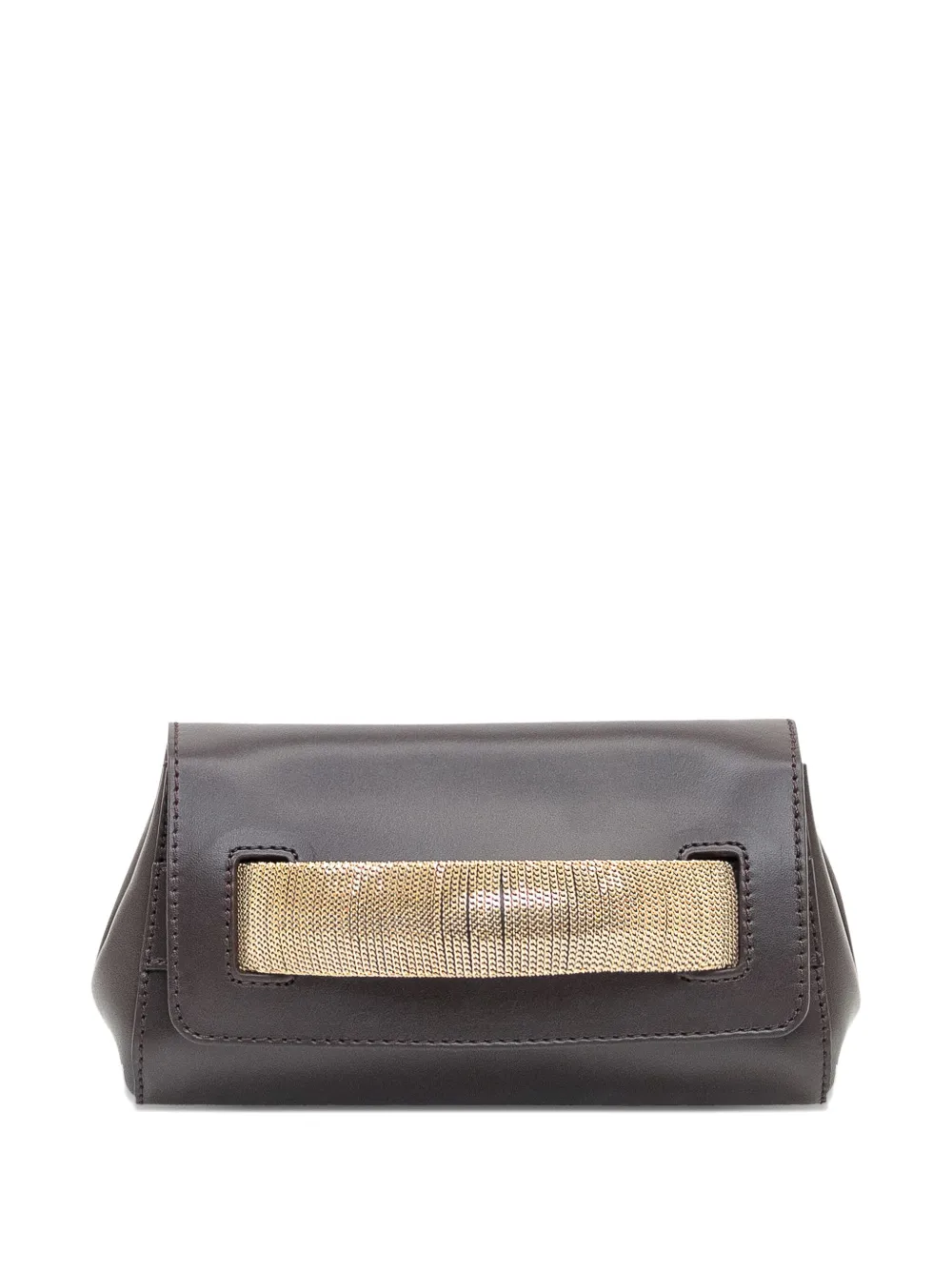 Orciani Gossip chain-embellished clutch - Bruin