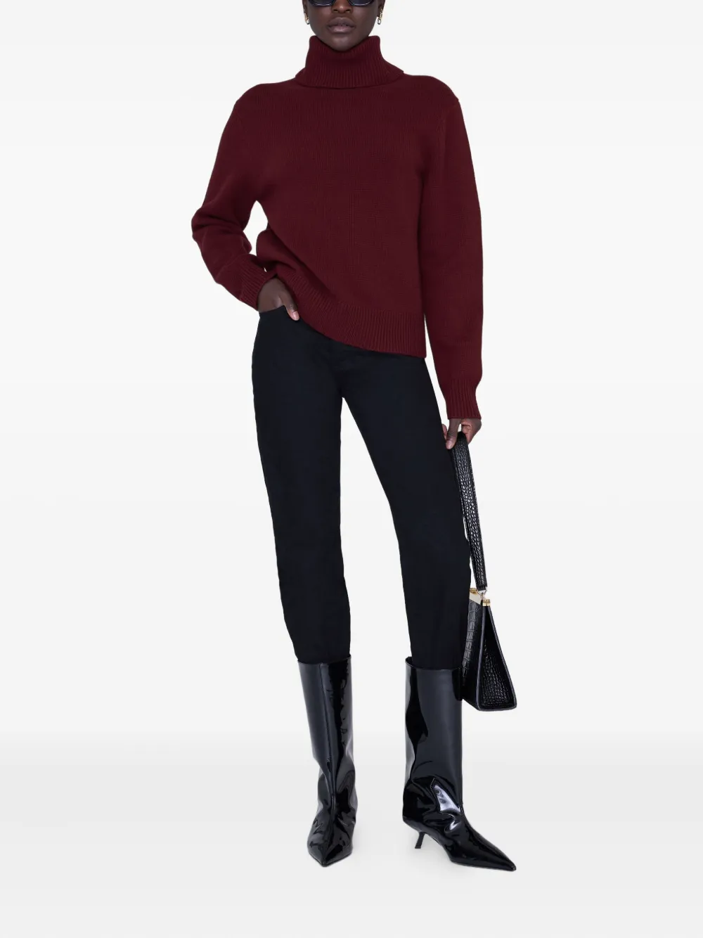 Anine Bing Red Sweaters In Burgundy