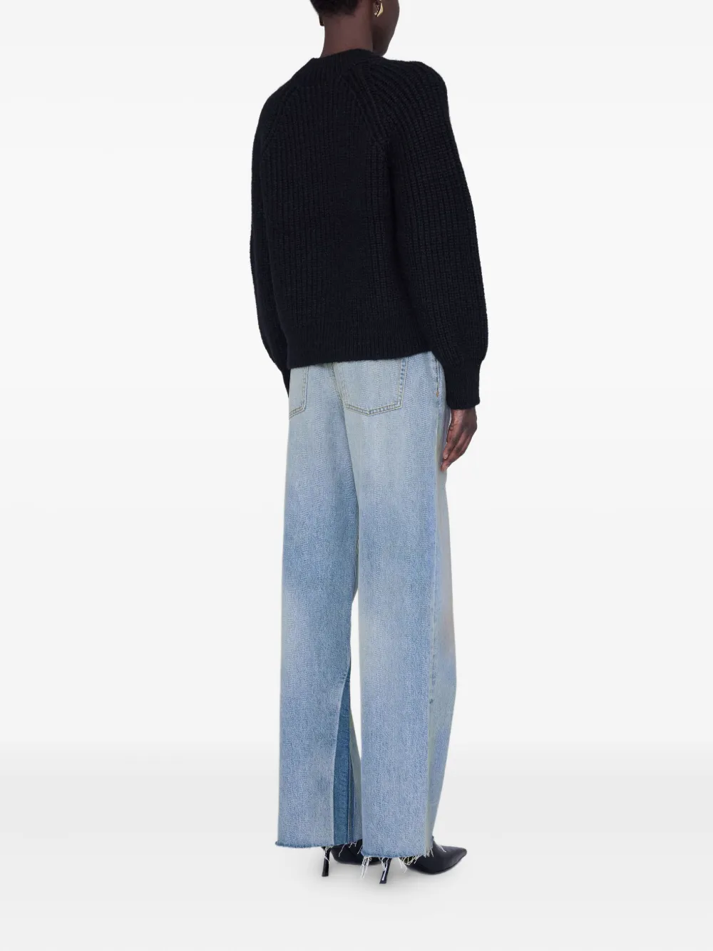 ANINE BING Trui met geborduurd logo Zwart