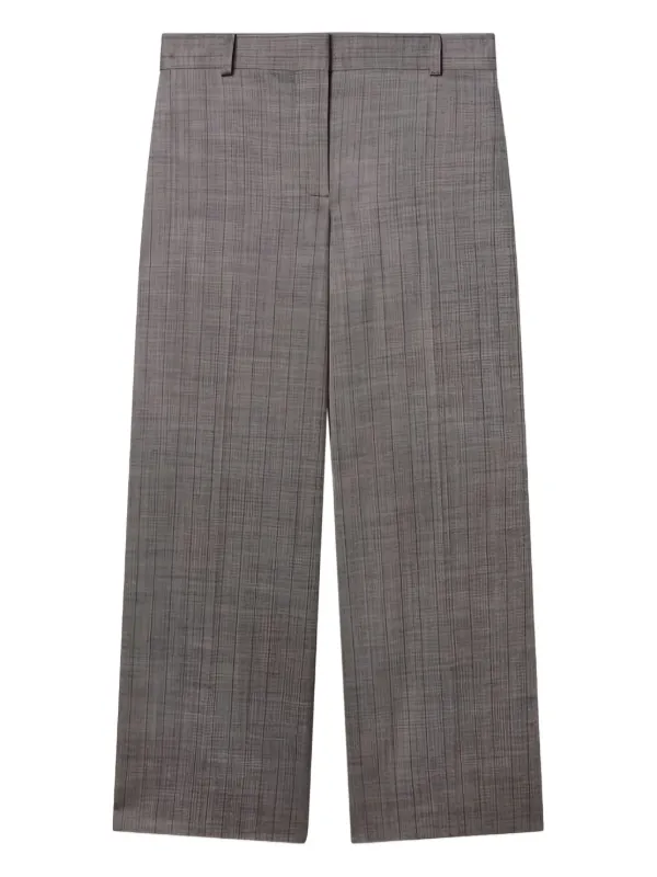 Stella McCartney Wool Checked Trousers in Grey