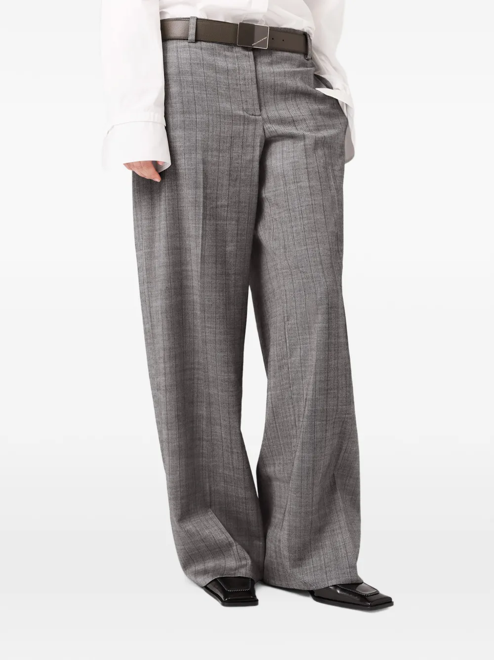 Stella McCartney Geruite wollen broek Grijs