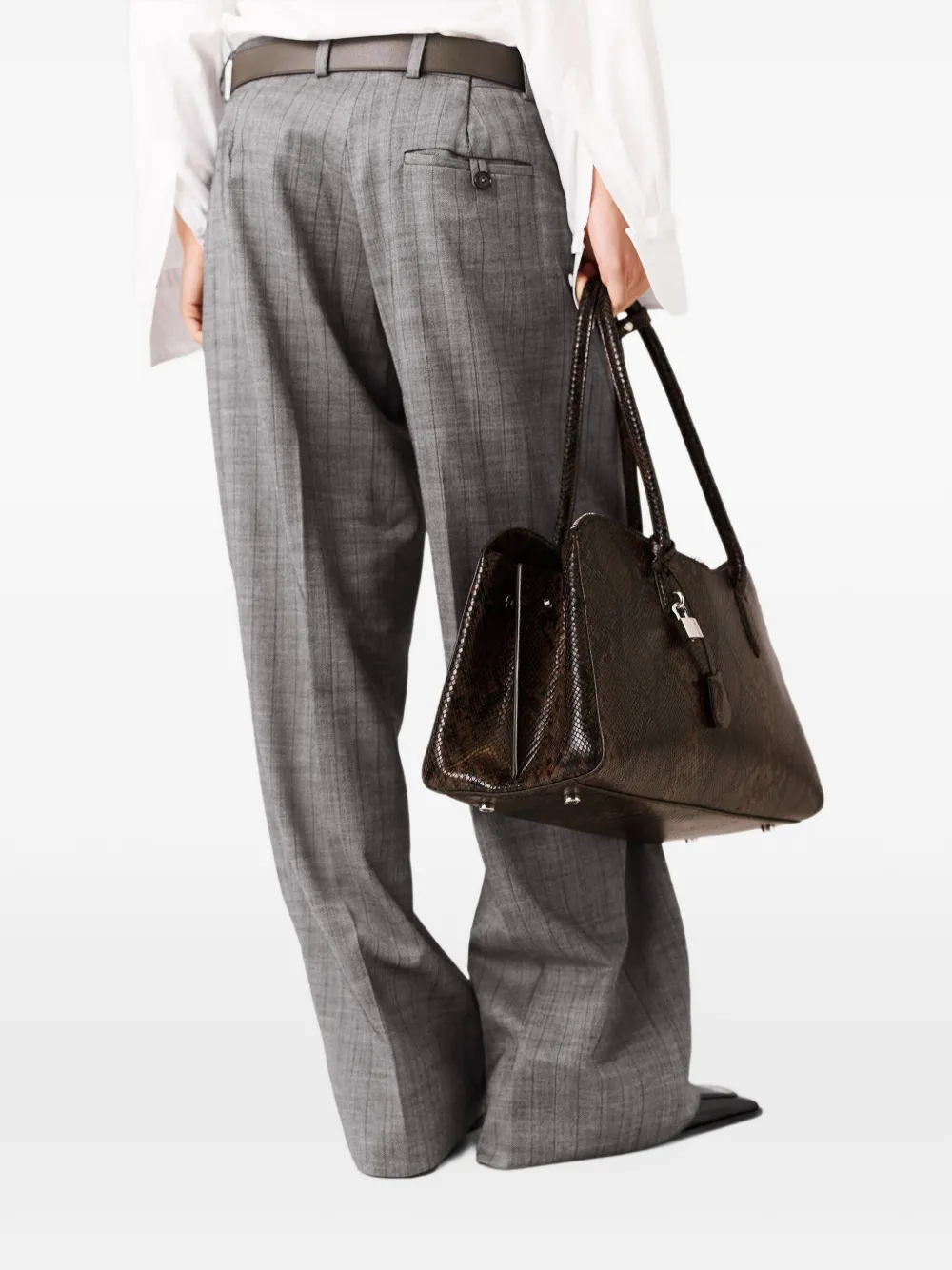Stella McCartney Geruite wollen broek Grijs