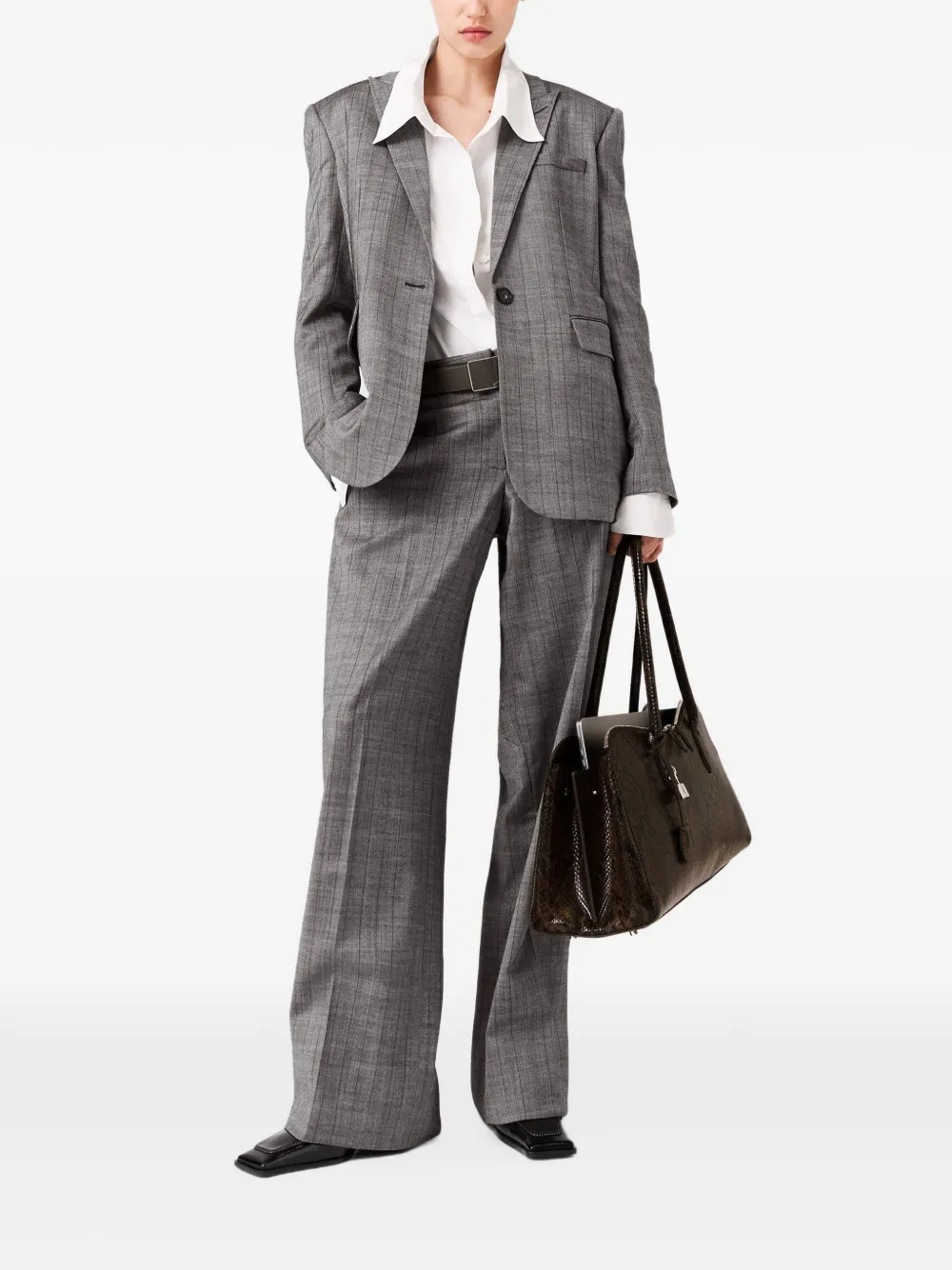 Stella McCartney Geruite wollen broek Grijs