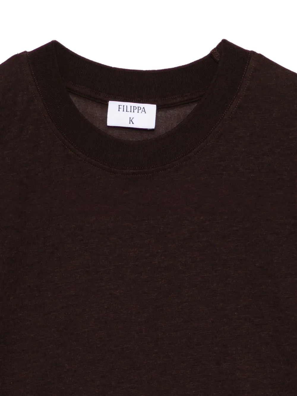 Filippa K T-shirt met ronde hals Bruin