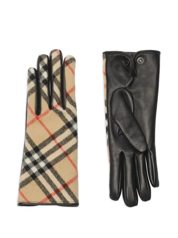 Burberry check-pattern Gloves | Neutrals | FARFETCH