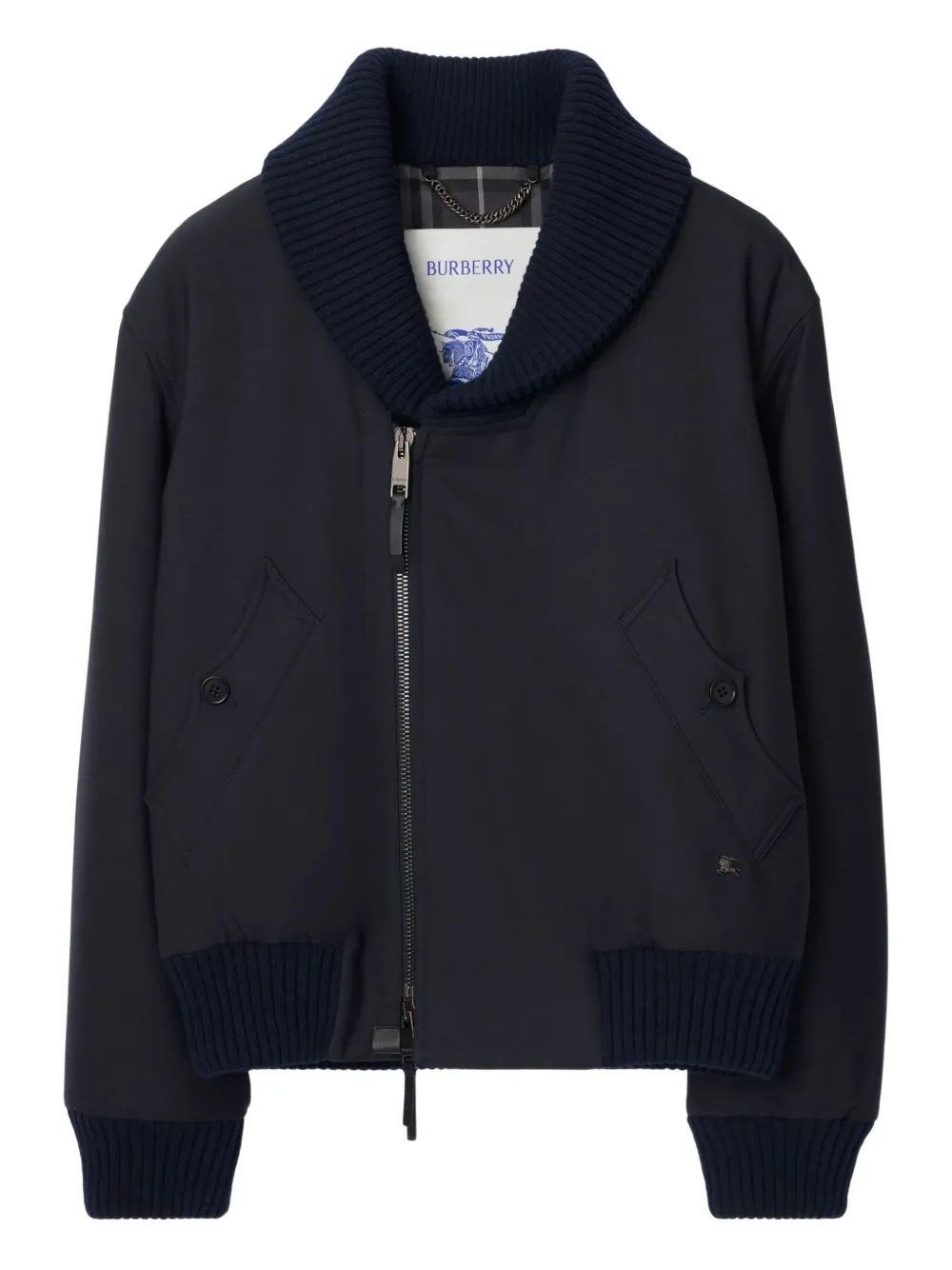 Burberry ribbed-trim bomber jacket | Blue | Image 1