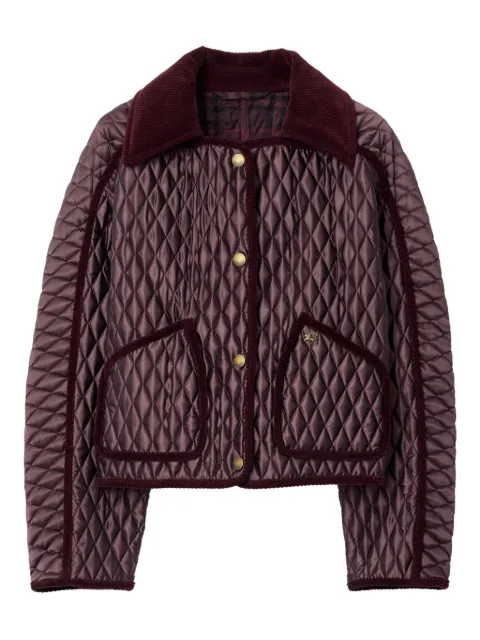 Burberry chamarra capitonada con ribete de pana