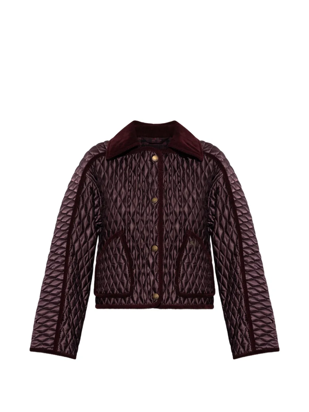 Burberry quilted corduroy-trimmed puffer jacket - Red