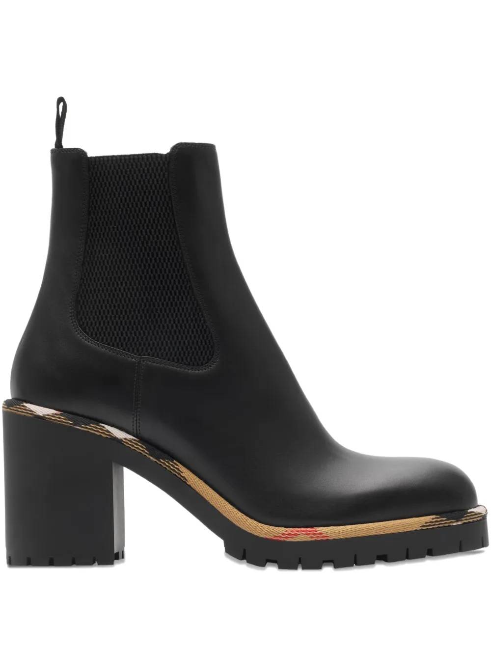 Burberry 85mm check-trim boots Black
