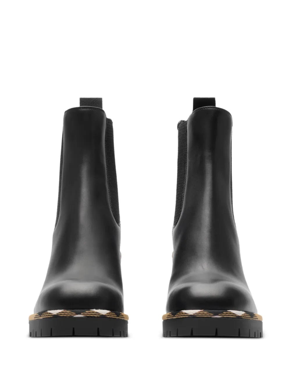 Burberry 85mm check-trim boots Black