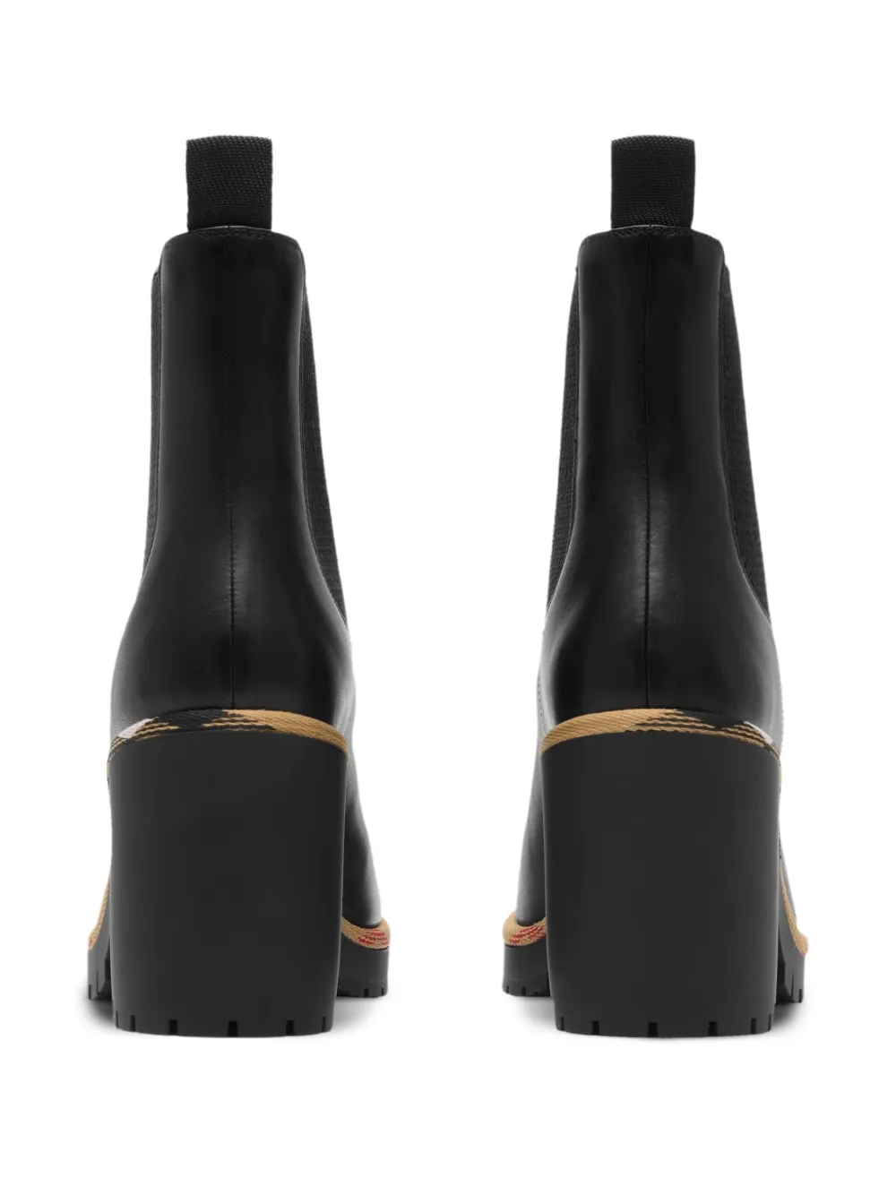 Burberry 85mm check-trim boots Black