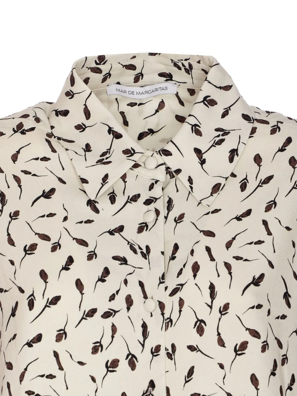 Mar De Margaritas Floral-pattern Button-down Shirt In Neutral