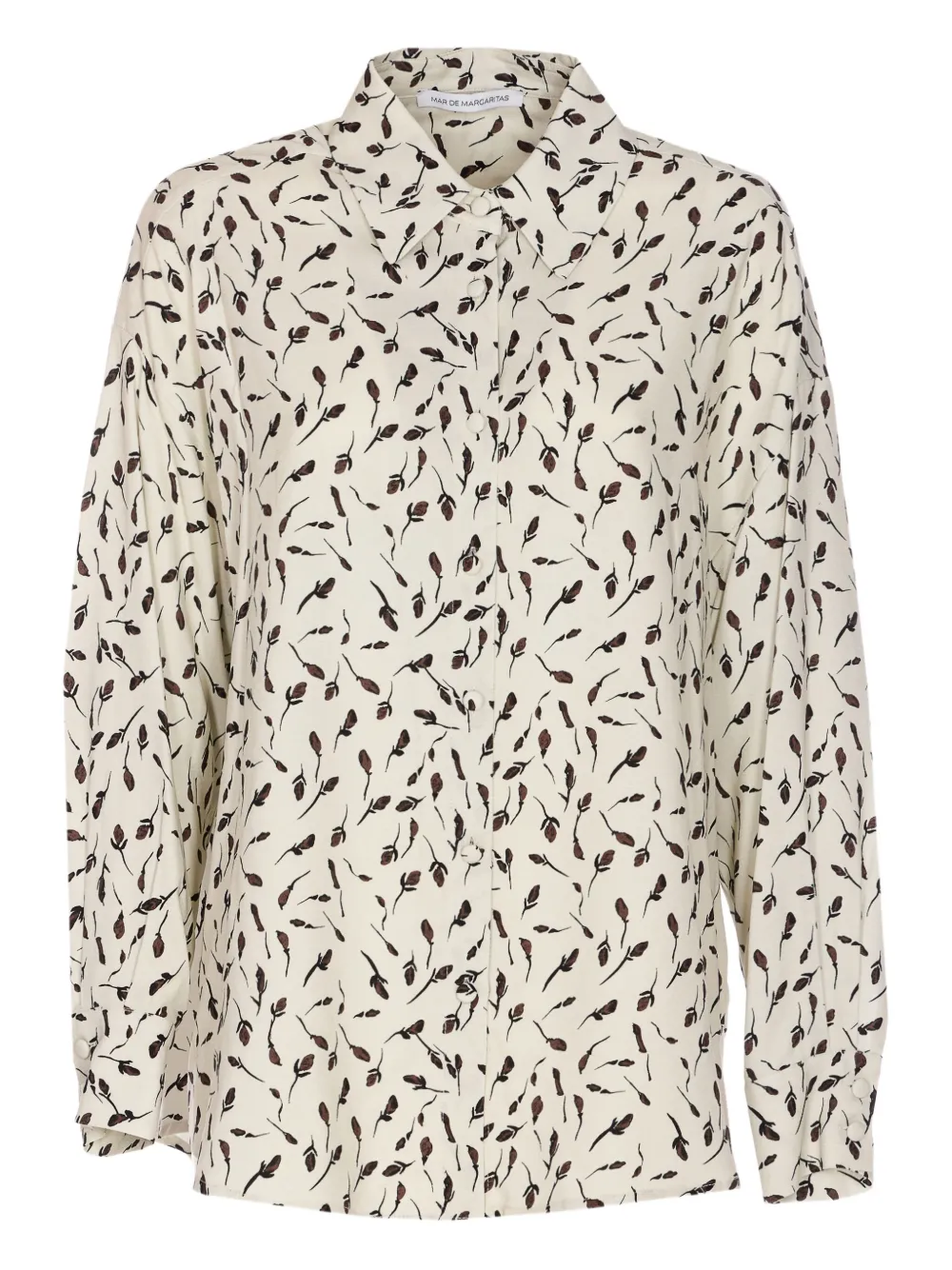Mar De Margaritas Floral-pattern Button-down Shirt In Neutral