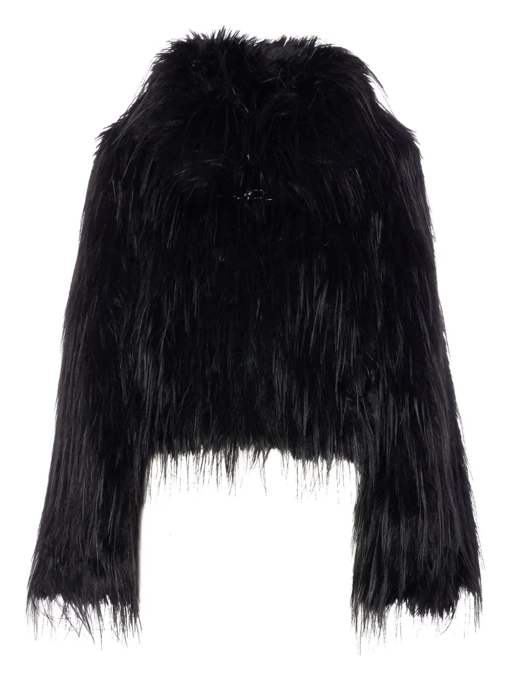 Pinko High-neck Faux-fur Jacket In Black