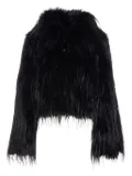 PINKO high-neck faux-fur jacket - Blue