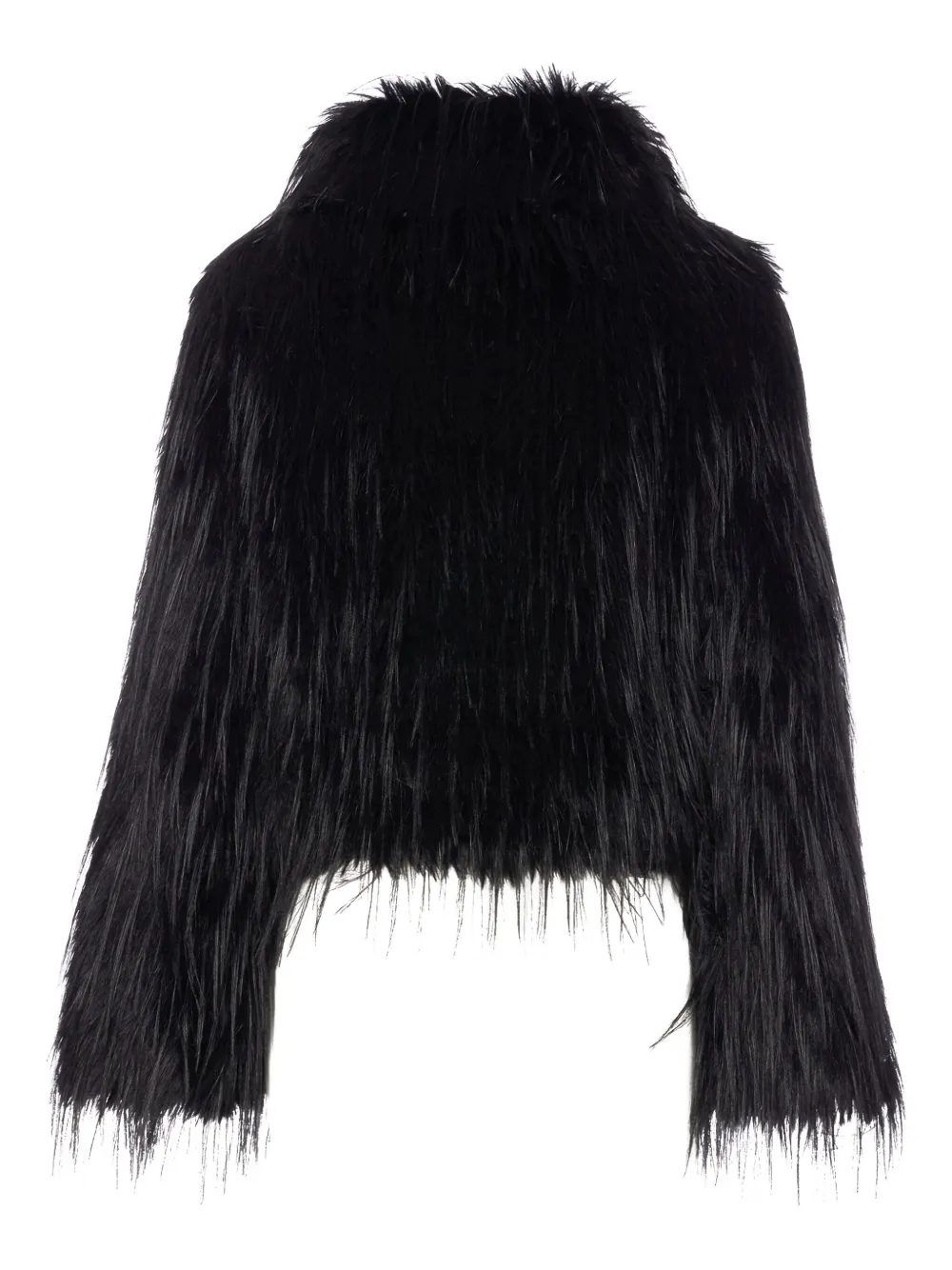 Pinko High-neck Faux-fur Jacket In Black