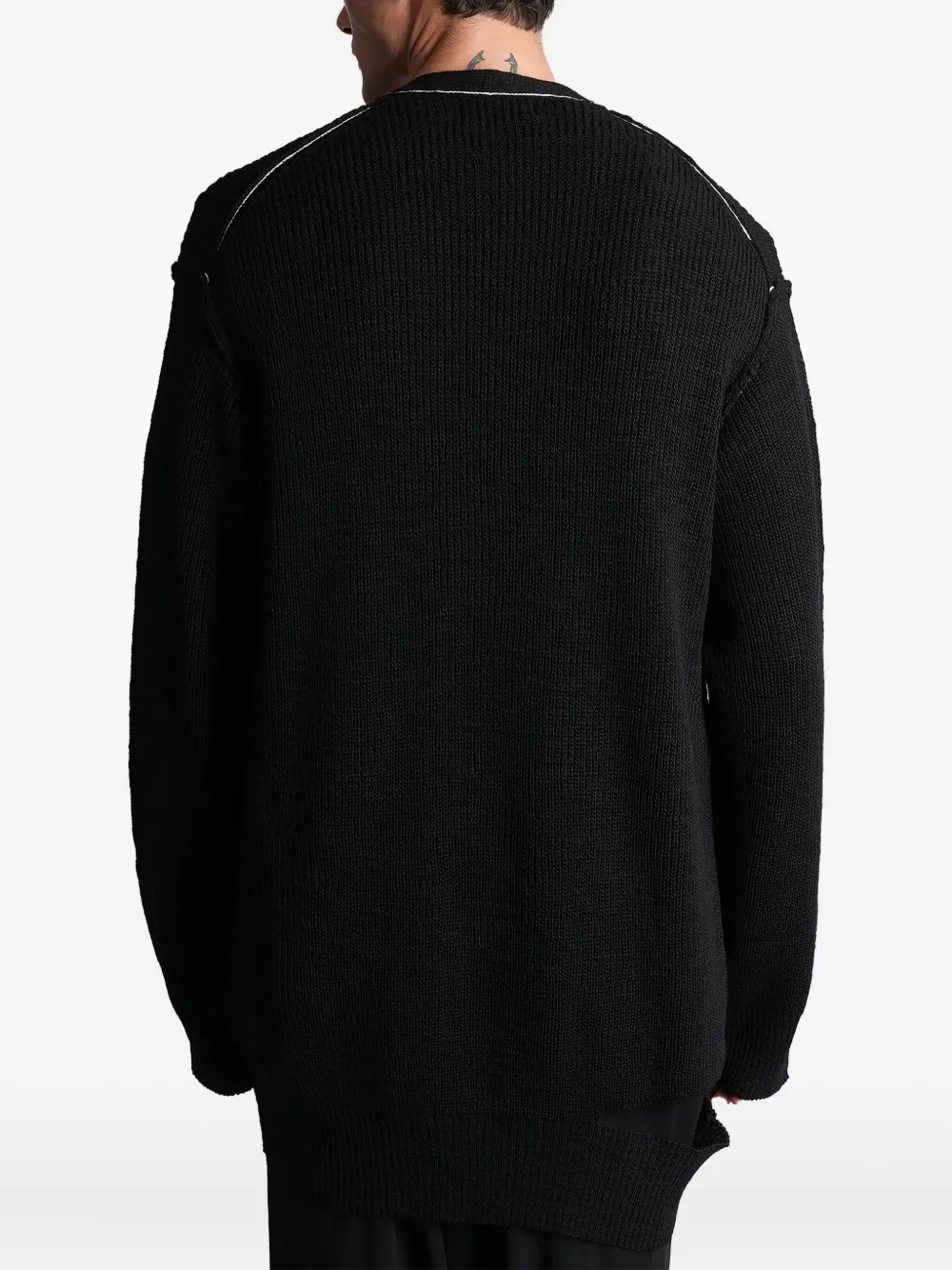 Yohji Yamamoto Button Trim Cardigan In Black
