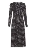 MAR DE MARGARITAS polka-dot ruched-sleeve dress - Black