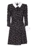 MAR DE MARGARITAS bows-print shirt-collar day dress - Black