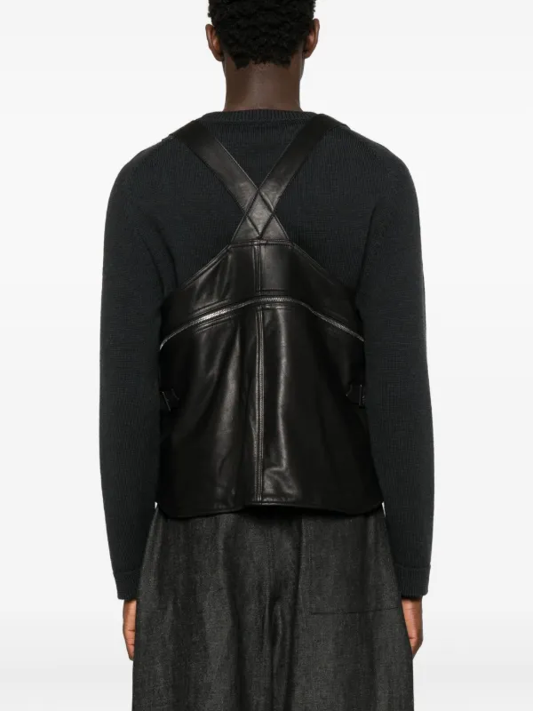 Yohji Yamamoto ポケット レザーベスト | ブラック | FARFETCH JP