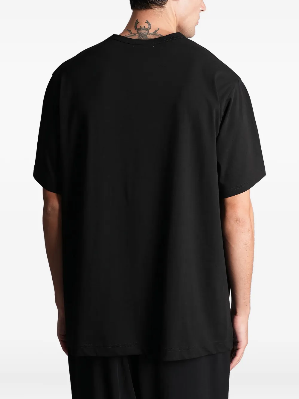 Yohji Yamamoto T-shirt met ronde hals Zwart