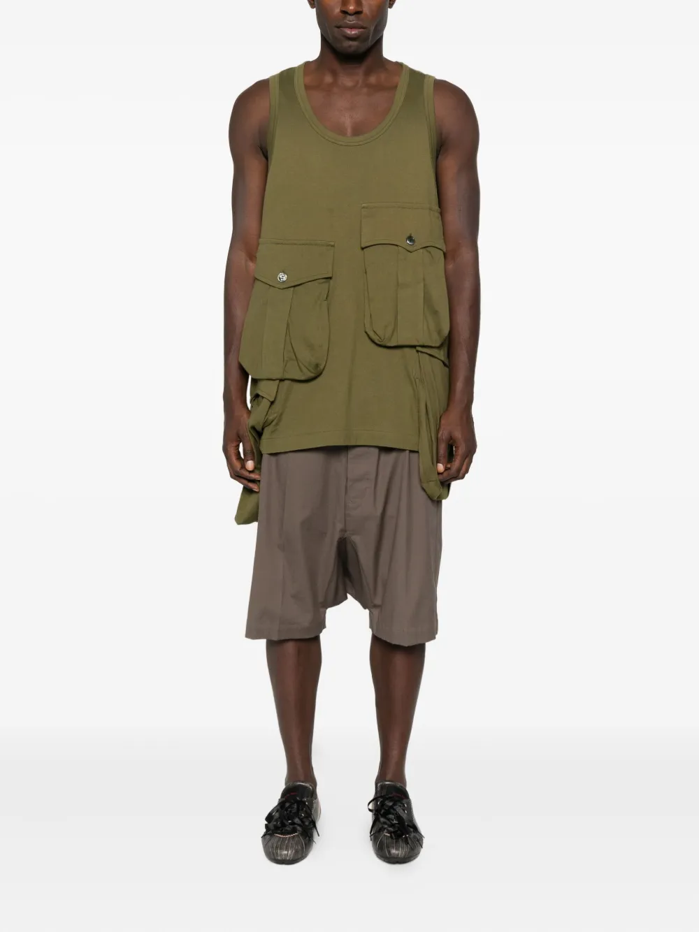 Comme des Garçons Homme Plus multi-pocket sleeveless vest - Groen