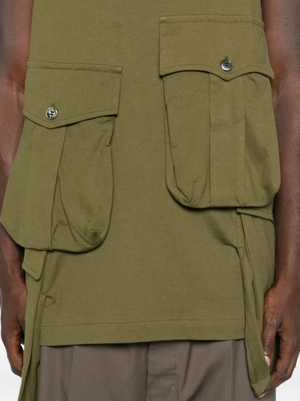 Comme des Garçons Homme Plus Vest met meerdere zakken Groen