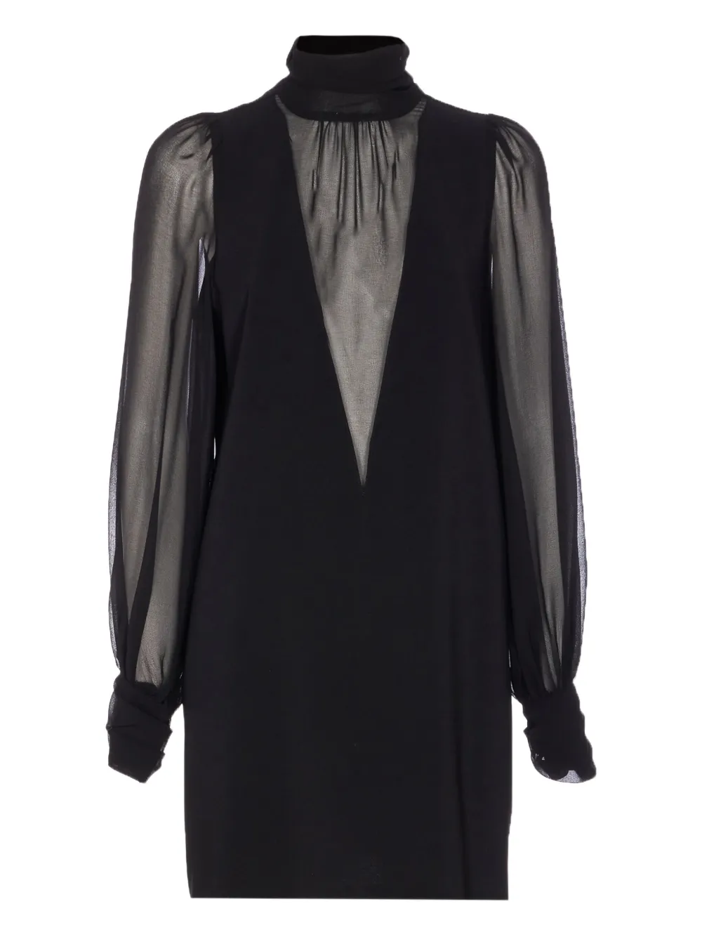 PINKO high-neck sheer-sleeve mini dress | Black | Image 1
