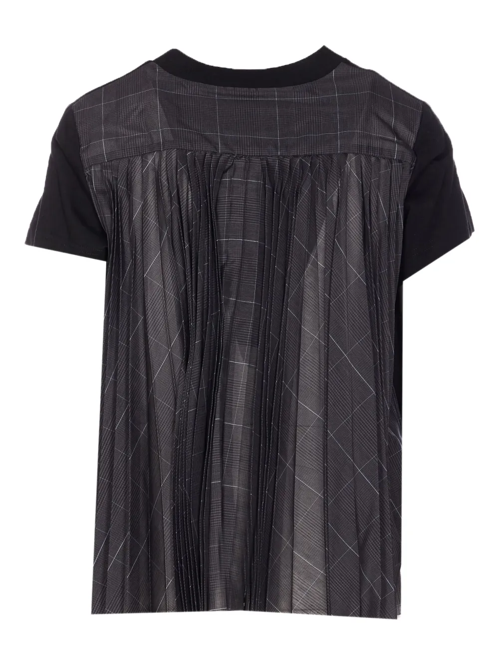 sacai pleated-back T-shirt | Black | Image 1