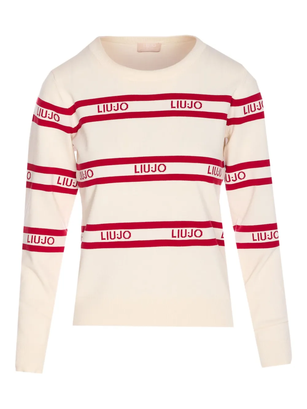 LIU JO logo-intarsia striped sweater | White | Image 1