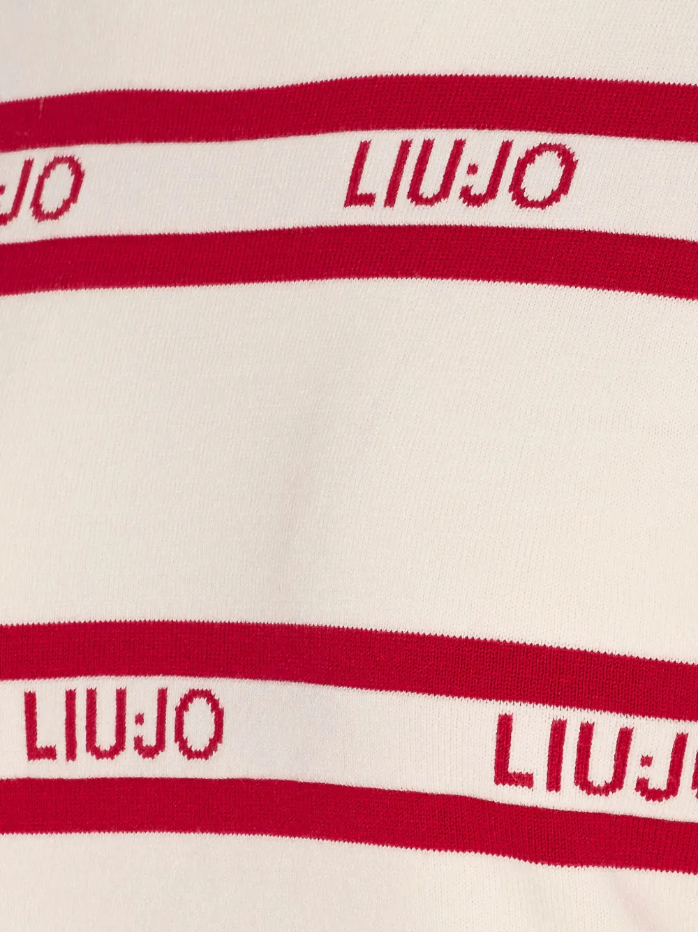 Liu •jo Logo-intarsia Striped Sweater In Neutral