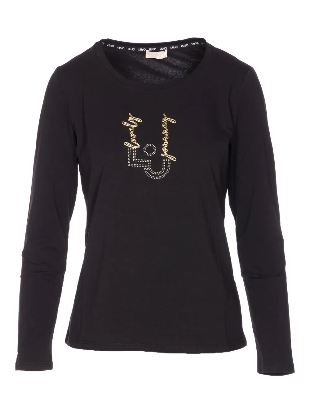LIU JO rhinestone-embellished long-sleeve top | Black | Image 1