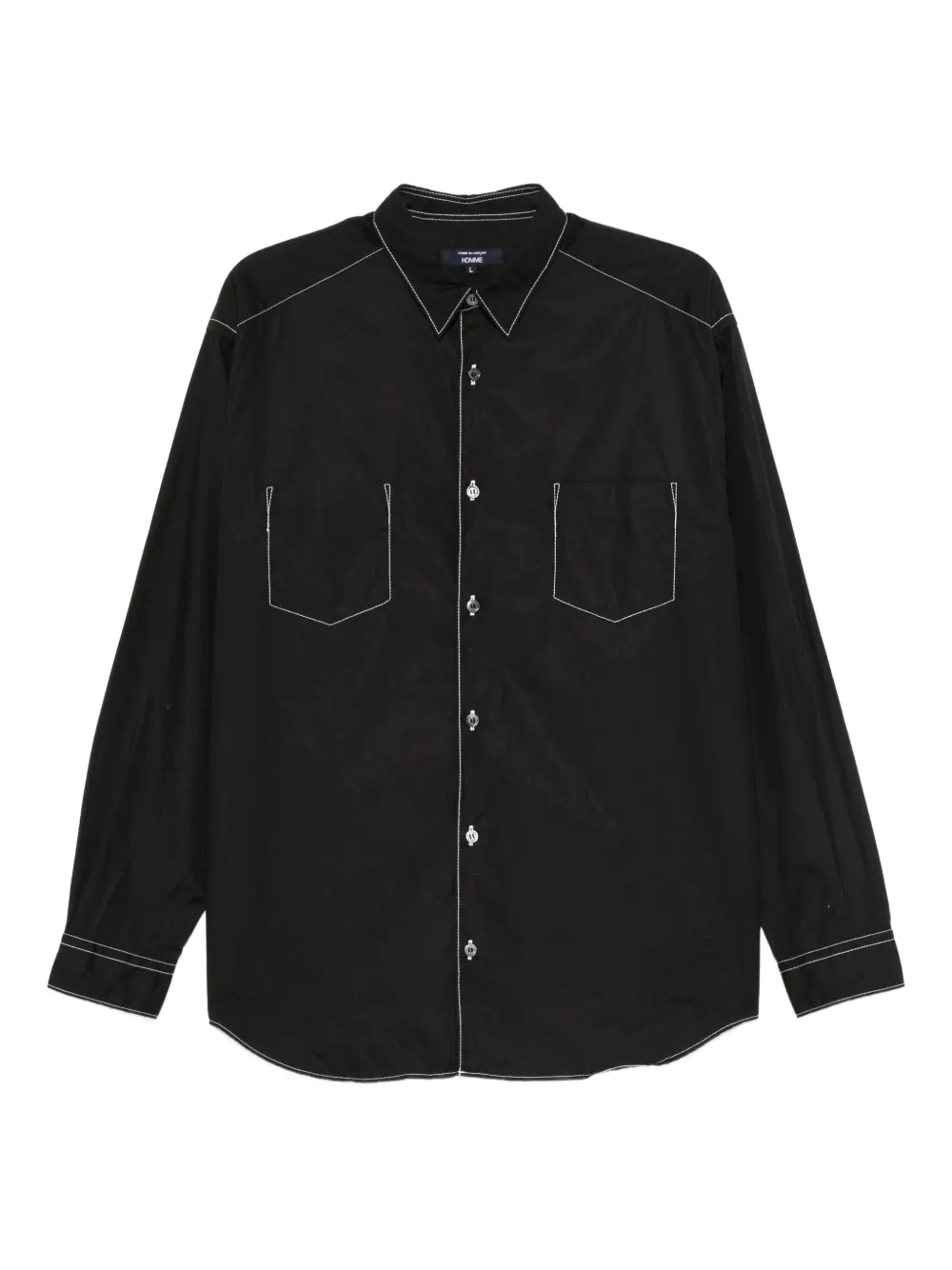 Comme des Garçons Homme contrast-stitch long-sleeve shirt | Black | Image 1