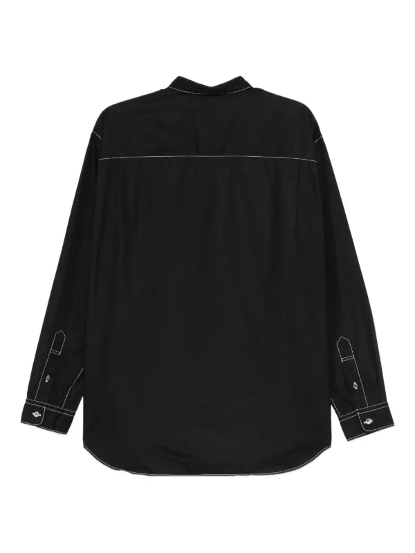 COMME des GARÇONS 黒 太番手ステッチ長袖シャツ M COMME des GARÇONS 黒 太番手ステッチ長袖シャツ M コットンブロード