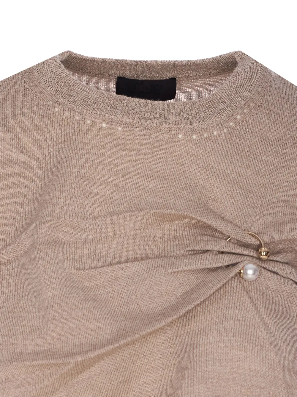 Liu •jo Faux-pearl-embellished Top In Brown