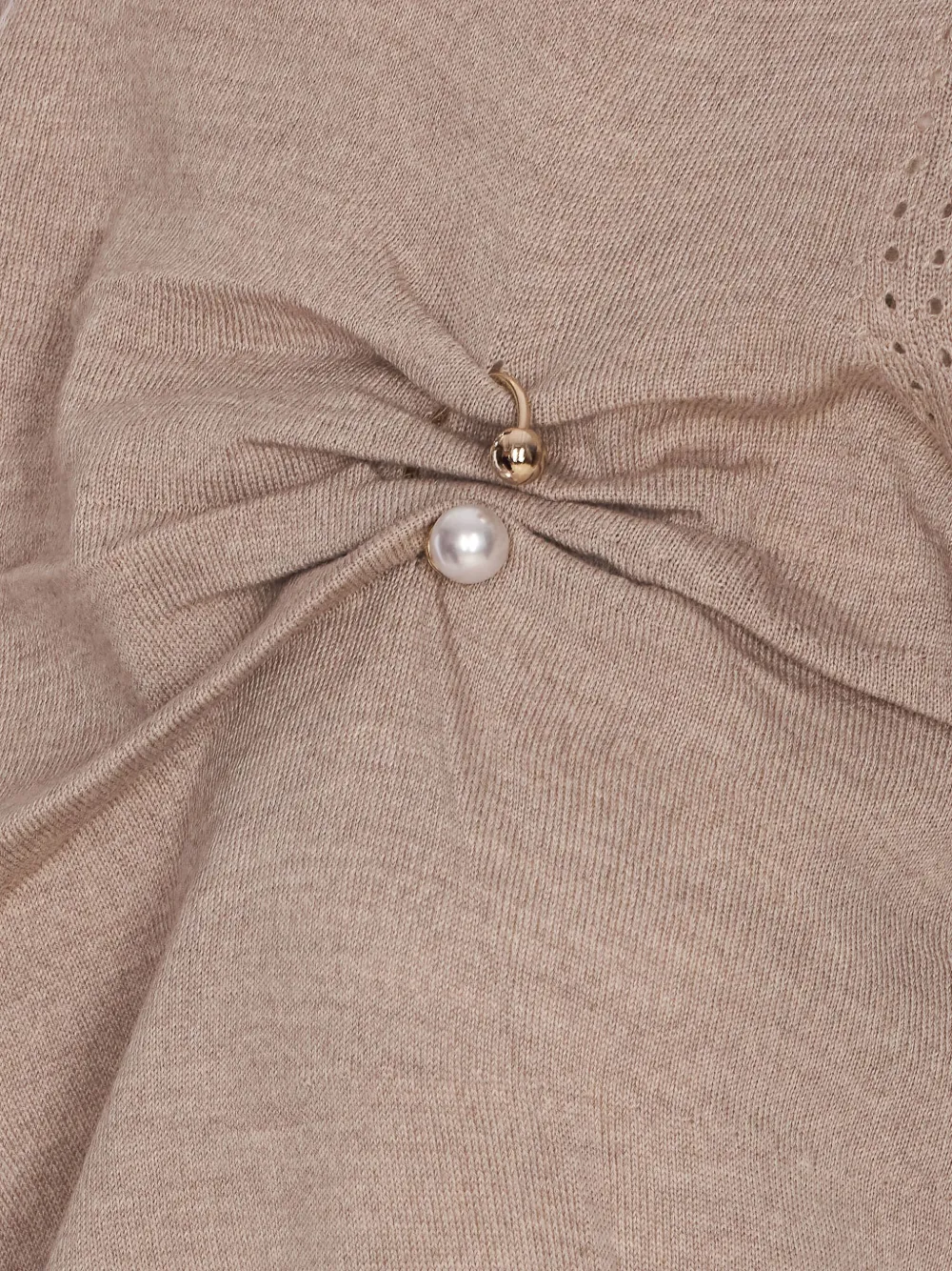 Liu •jo Faux-pearl-embellished Top In Brown
