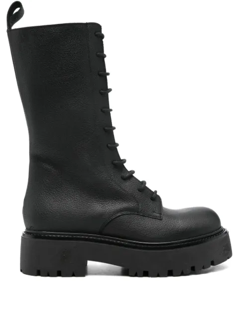 Gisel Moire 40mm leather combat boots