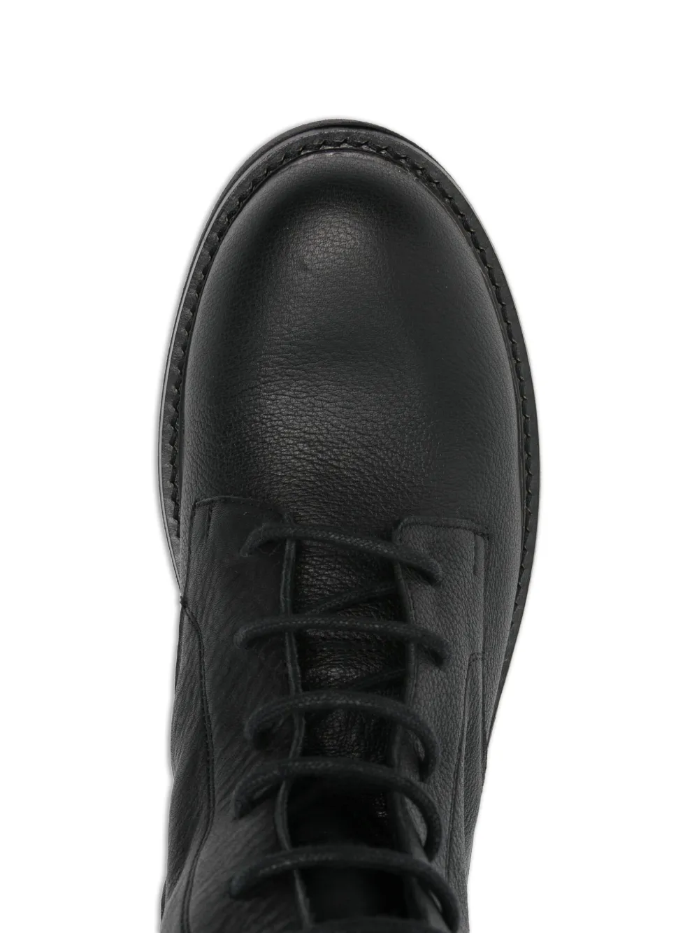 Gisel Moire Leren combat boots Zwart