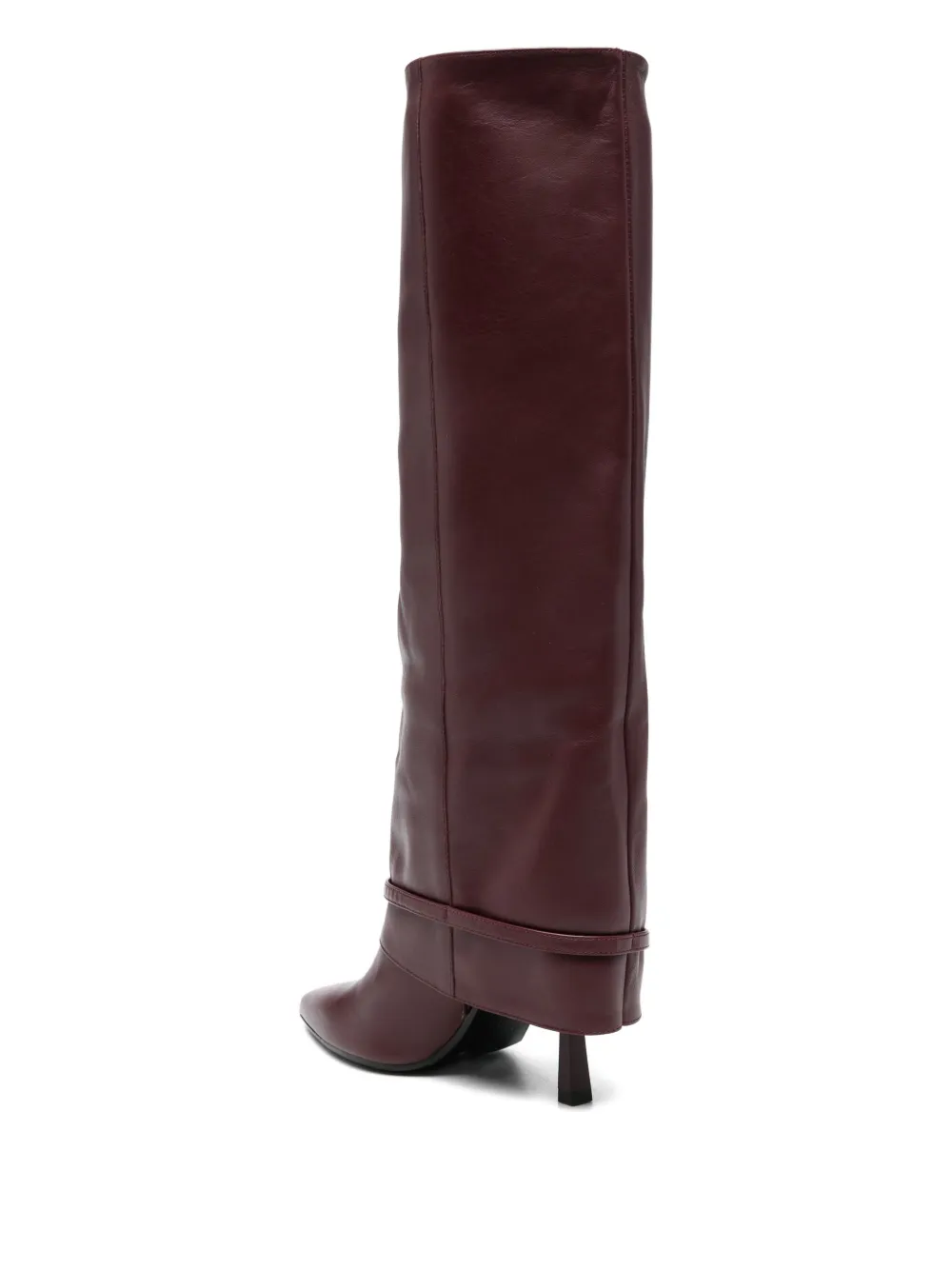 Gisel Moire 90 mm Samantha soepelvallende laarzen met gespdetail Rood