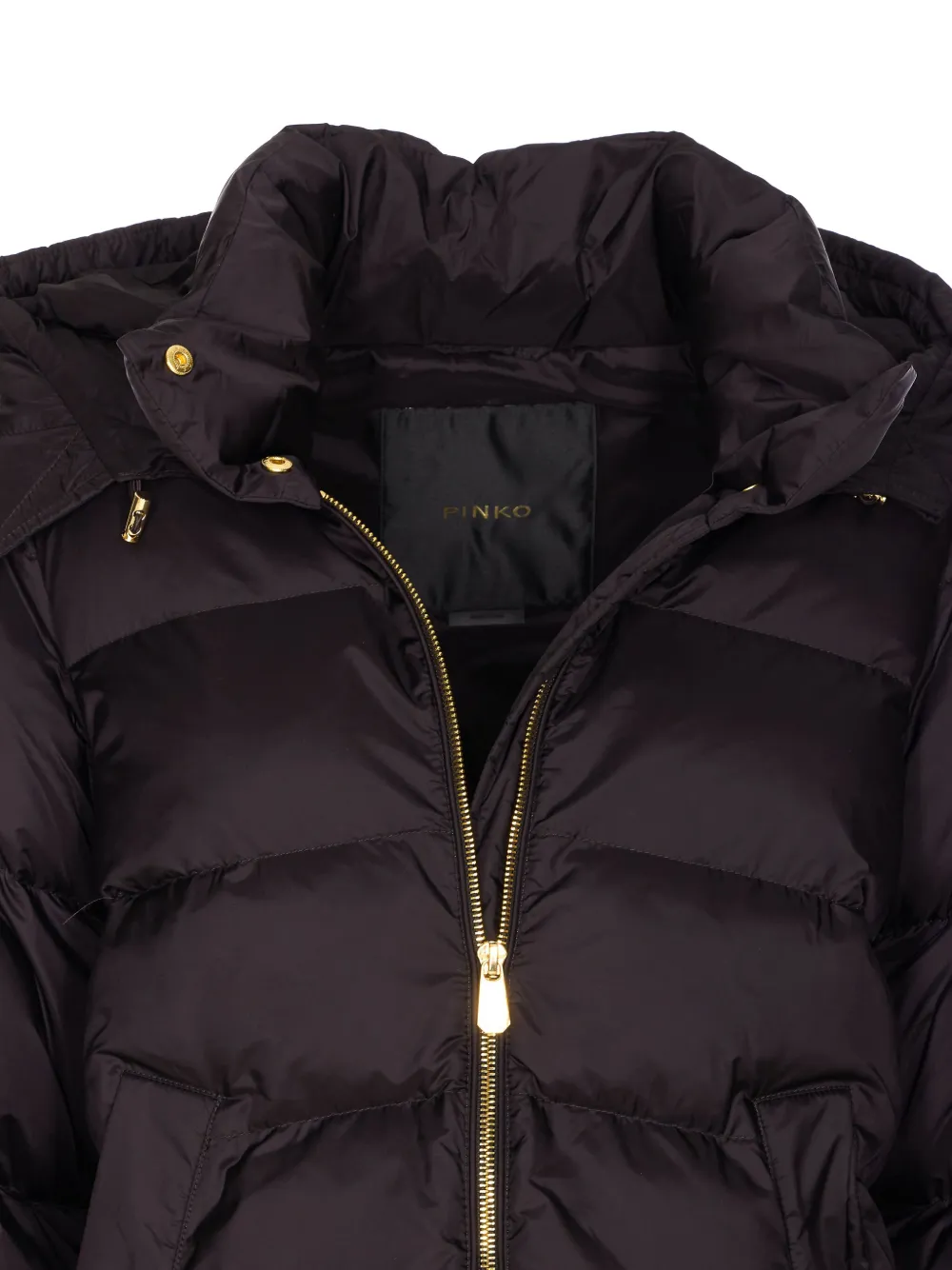 Pinko Padded Removable-hood Coat In Purple