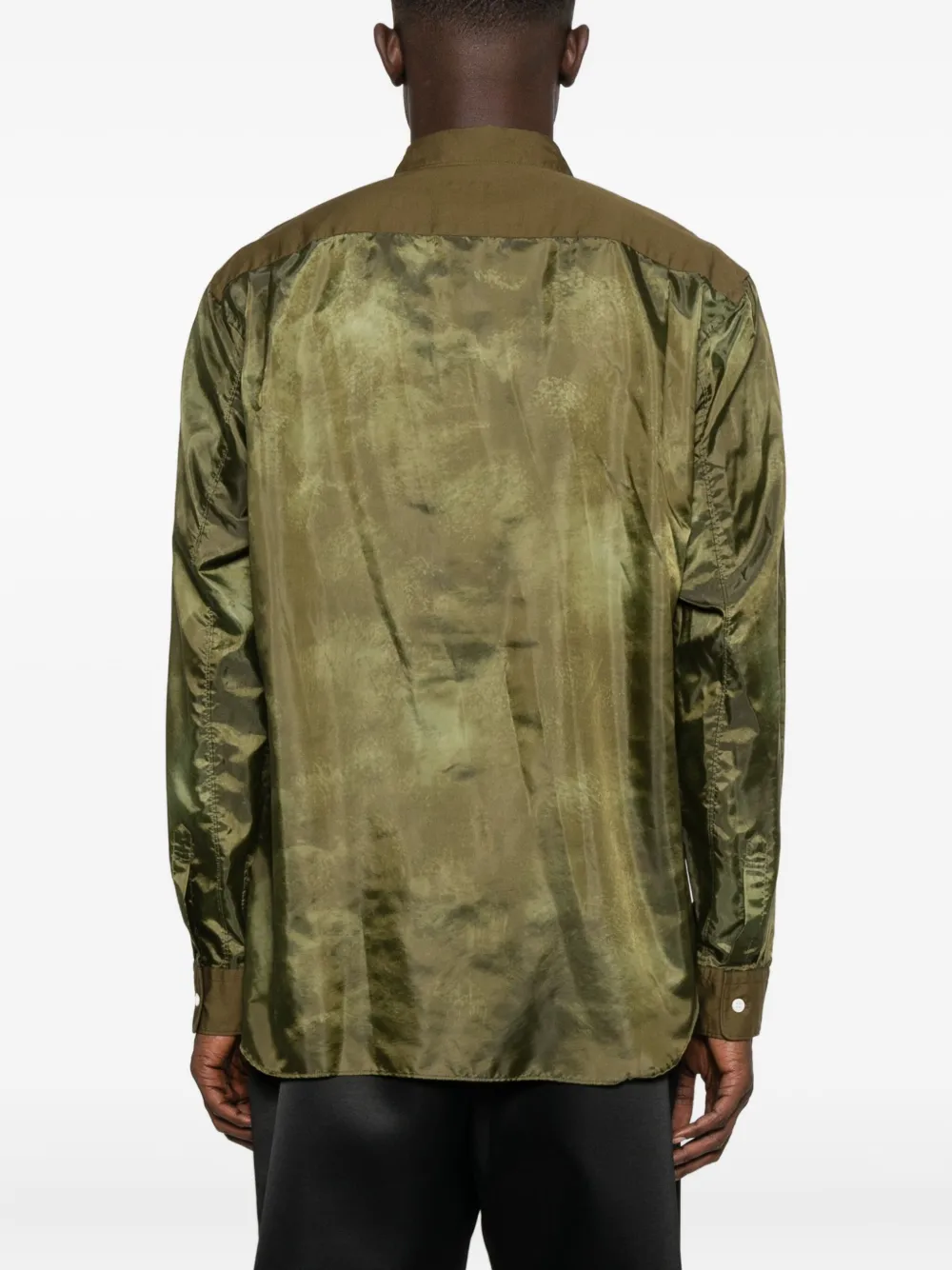 Comme Des Garçons Homme Deux Satin-finish Long-sleeve Shirt In Green