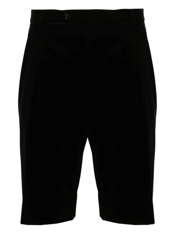 Gucci Pleated Cotton-blend Shorts in Black
