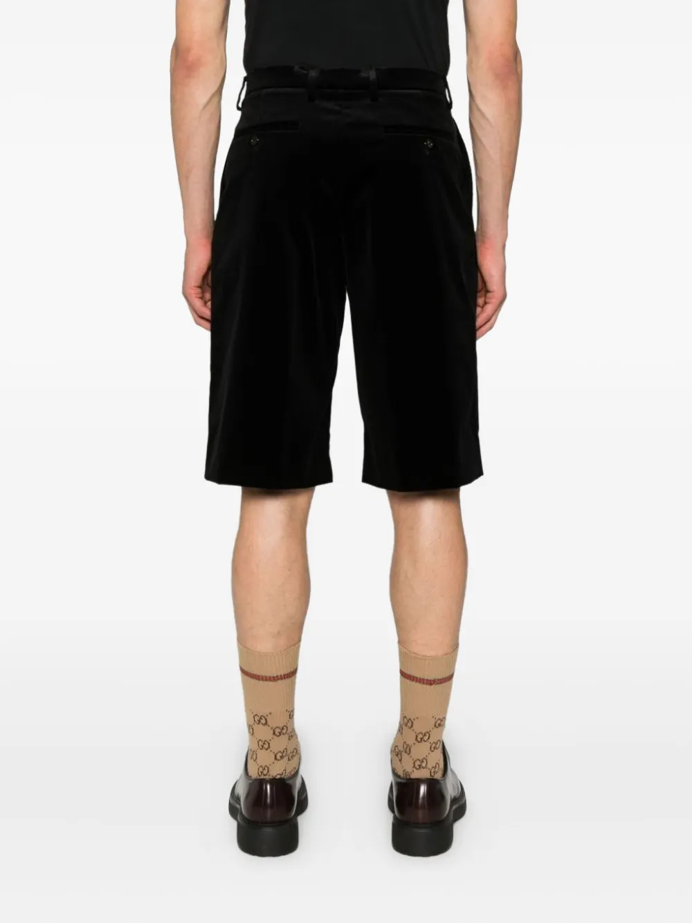 Gucci Shorts van katoenblend met plooien Zwart