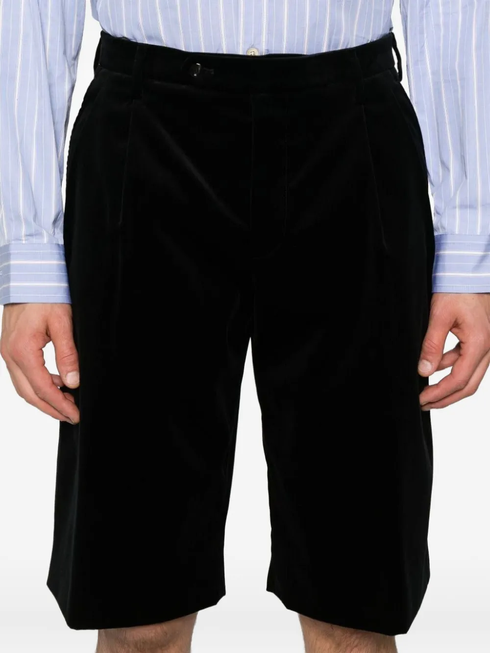 Gucci Shorts van katoenblend met plooien Zwart