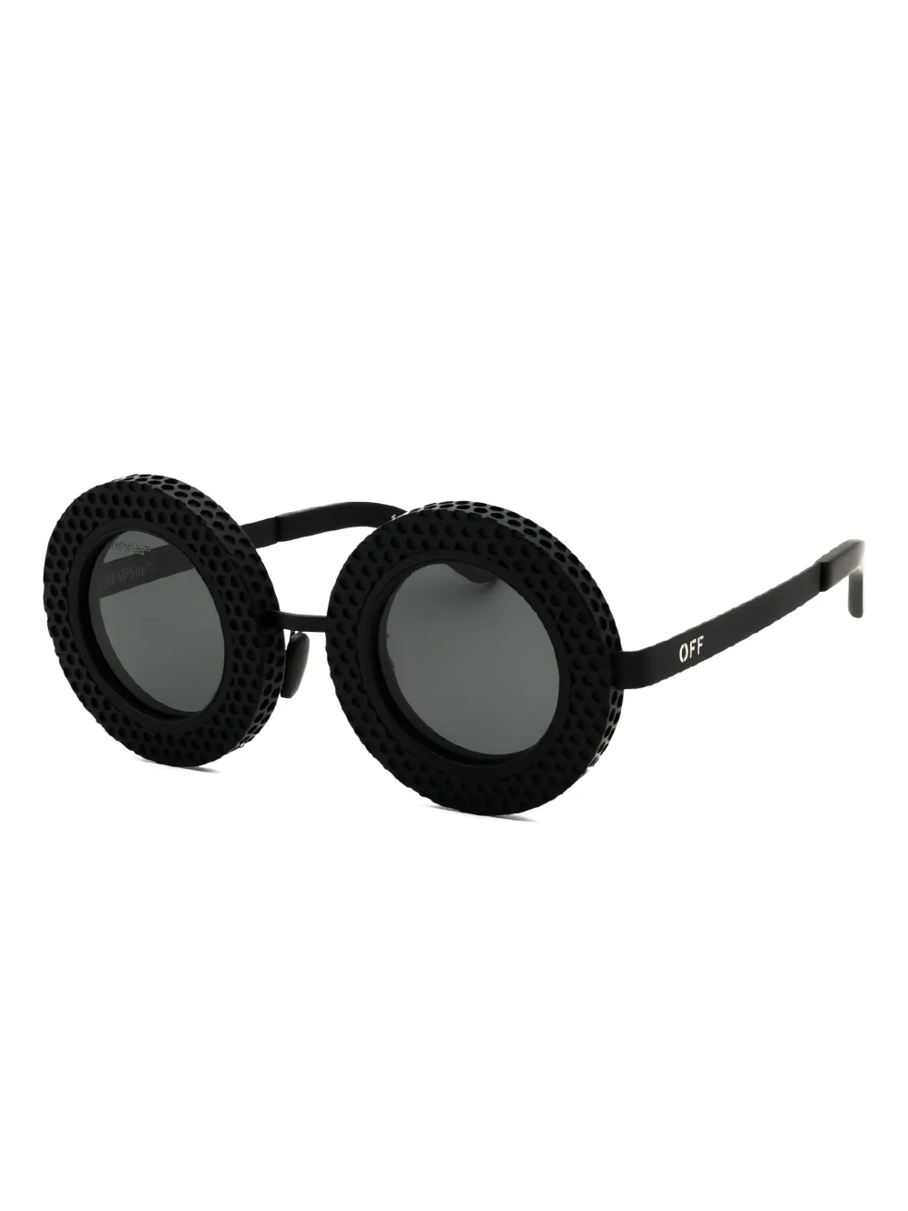 Off-White Chicago zonnebril met rond montuur - Zwart