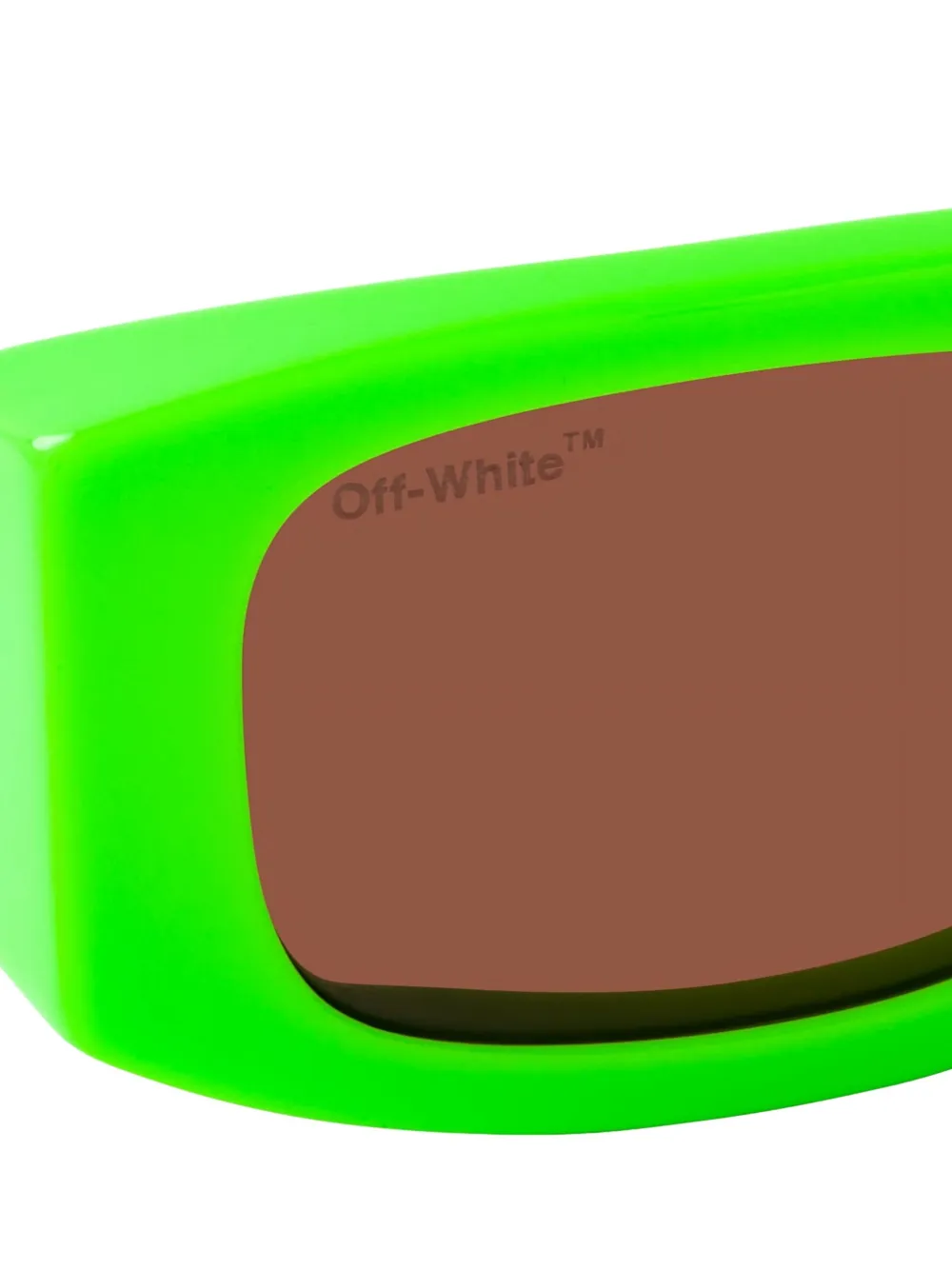 Off-white Lucio Brown Rectangular Unisex Sunglasses Oeri039 5964 54 In Brown