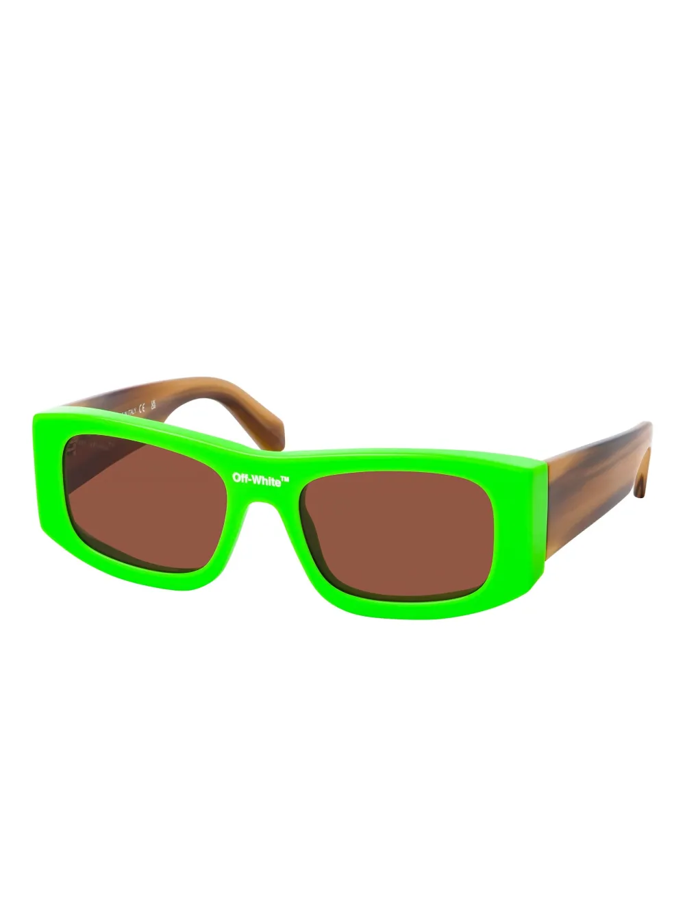 Off-white Lucio Brown Rectangular Unisex Sunglasses Oeri039 5964 54 In Brown